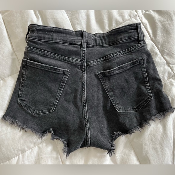 Black denim cut off shorts, size 2 - Picture 2 of 7